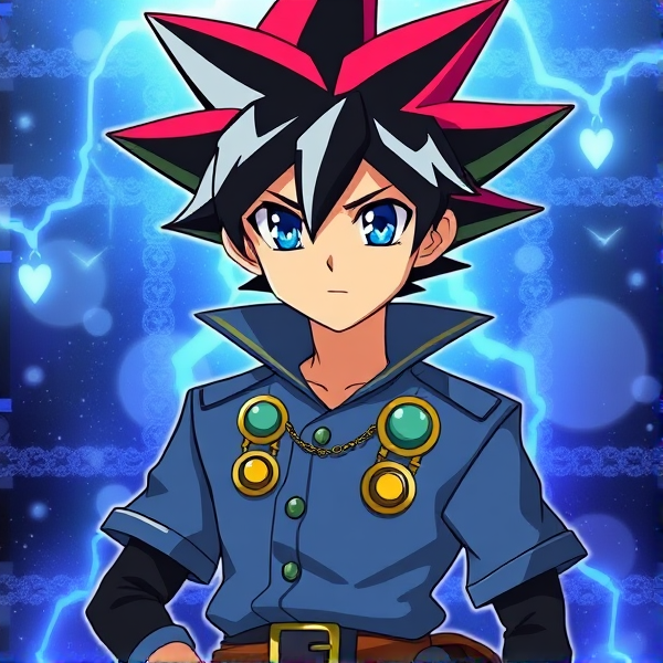 an image of me as yusei fudo’s little brother from Yugioh 5ds