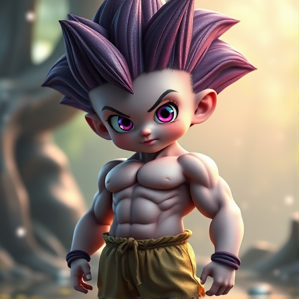 Shallot, saiyan muscle, nipples, pants,