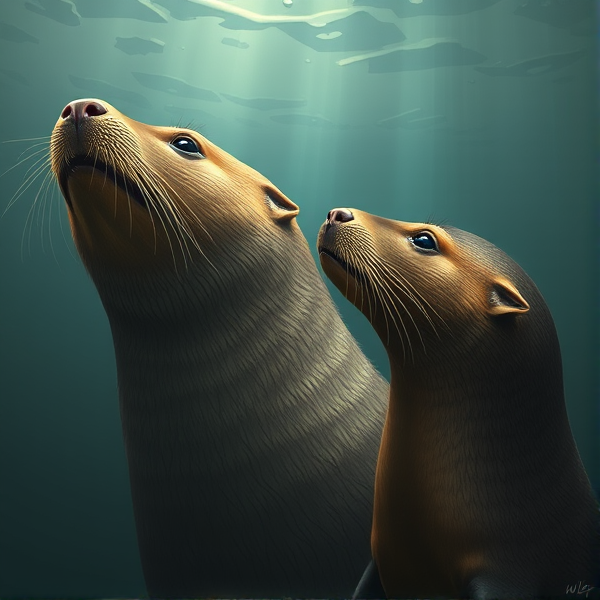Capybara and sea lion
