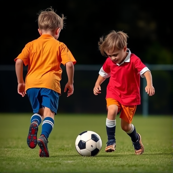 Kids playing football