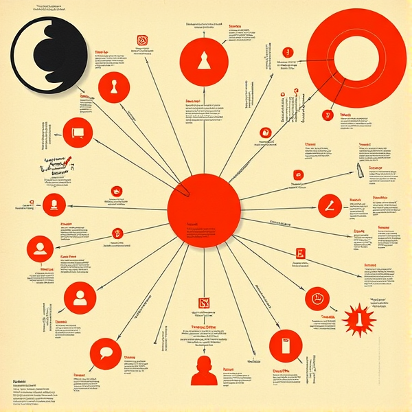 thought map in the style of El Lissitzky