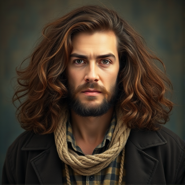 Man with big brown hair