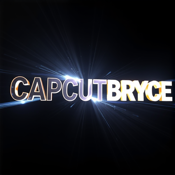 Create a visually arresting 3D logo for "CAPCUTBRYCE" that exudes ultra-modern, sleek design elements with bold sans-serif typography which dynamically bursts forth from a pitch-black background. Infuse the artwork with electrifying light beams inspired by the Capcut app icon's luminosity, casting profound shadows and creating striking highlights across the logo's contours. Incorporate a fusion of cutting-edge curves, crisp edges, and fluid lines to convey both rapidity and elegance. The logo should be enveloped in a metallic skin exhibiting a lustrous, mirror-like finish to dramatically bounce off light, imbuing it with an essence of vigorous motion. Draw upon Pixar's hallmark of incisive imagery and pronounced geometric shapes, injecting the tableau with a lively color spectrum and polished surfaces for additional depth. Utilize rendering techniques paralleling Unreal Engine's hyper-realism and Octane Renderer's ray tracing capabilities to achieve mesmerizing reflections, alongside V-Ray's sophisticated lighting effects to accentuate the mood. Strive for an overwhelmingly surreal visual spectacle that flirts with sci-fi elements, deliberately exaggerating every aspect for maximal impact. This creation ought to be perceived as audaciously lavish, overtly eschewing any inclination towards subtlety or minimalism.