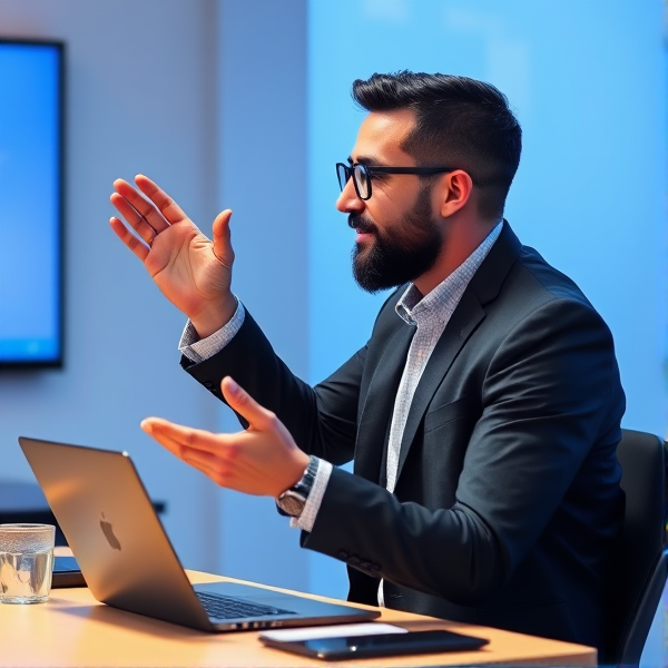 I want an image of a so called coach who coaches other entrepreneurs to sell coaching courses