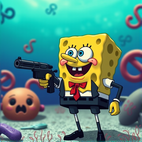 Sponge Bob as a hitman