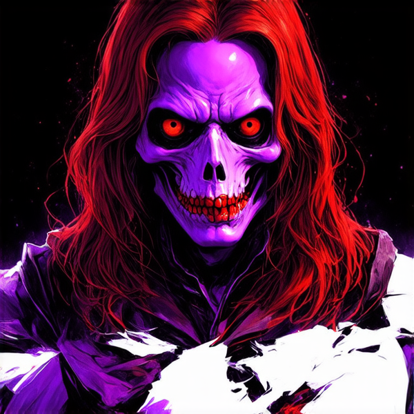 un démon effrayant et détaillé aux ailes sombres et imposantes, tenant fermement un écriteau sur lequel est inscrit "Je viendrai te chercher", avec une expression menaçante et des yeux luisants, le tout dans un décor lugubre qui évoque les enfers