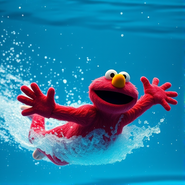 elmo in olympic swimming