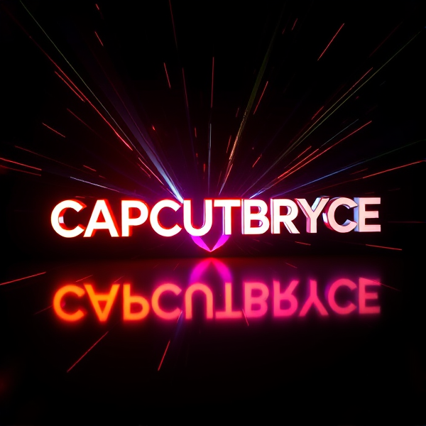 Create a visually arresting 3D logo for "CAPCUTBRYCE" that exudes ultra-modern, sleek design elements with bold sans-serif typography which dynamically bursts forth from a pitch-black background. Infuse the artwork with electrifying light beams inspired by the Capcut app icon's luminosity, casting profound shadows and creating striking highlights across the logo's contours. Incorporate a fusion of cutting-edge curves, crisp edges, and fluid lines to convey both rapidity and elegance. The logo should be enveloped in a metallic skin exhibiting a lustrous, mirror-like finish to dramatically bounce off light, imbuing it with an essence of vigorous motion. Draw upon Pixar's hallmark of incisive imagery and pronounced geometric shapes, injecting the tableau with a lively color spectrum and polished surfaces for additional depth. Utilize rendering techniques paralleling Unreal Engine's hyper-realism and Octane Renderer's ray tracing capabilities to achieve mesmerizing reflections, alongside V-Ray's sophisticated lighting effects to accentuate the mood. Strive for an overwhelmingly surreal visual spectacle that flirts with sci-fi elements, deliberately exaggerating every aspect for maximal impact. This creation ought to be perceived as audaciously lavish, overtly eschewing any inclination towards subtlety or minimalism.