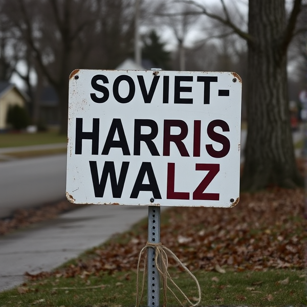 Soviet Harris Walz yard sign