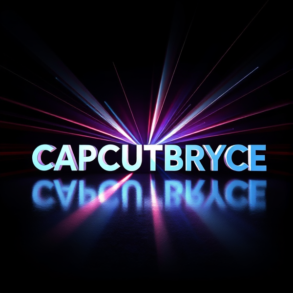 Create a visually arresting 3D logo for "CAPCUTBRYCE" that exudes ultra-modern, sleek design elements with bold sans-serif typography which dynamically bursts forth from a pitch-black background. Infuse the artwork with electrifying light beams inspired by the Capcut app icon's luminosity, casting profound shadows and creating striking highlights across the logo's contours. Incorporate a fusion of cutting-edge curves, crisp edges, and fluid lines to convey both rapidity and elegance. The logo should be enveloped in a metallic skin exhibiting a lustrous, mirror-like finish to dramatically bounce off light, imbuing it with an essence of vigorous motion. Draw upon Pixar's hallmark of incisive imagery and pronounced geometric shapes, injecting the tableau with a lively color spectrum and polished surfaces for additional depth. Utilize rendering techniques paralleling Unreal Engine's hyper-realism and Octane Renderer's ray tracing capabilities to achieve mesmerizing reflections, alongside V-Ray's sophisticated lighting effects to accentuate the mood. Strive for an overwhelmingly surreal visual spectacle that flirts with sci-fi elements, deliberately exaggerating every aspect for maximal impact. This creation ought to be perceived as audaciously lavish, overtly eschewing any inclination towards subtlety or minimalism.