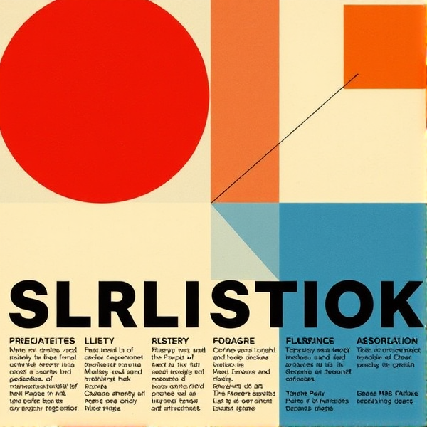 diagram with text in the style of El Lissitzky with colors