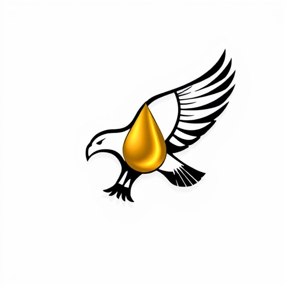 Logo for expensive Pinnacle gas station
Eagle + Drop of Oil:
Concept: An eagle in flight where the negative space between its wings forms a perfect drop of oil, representing power, freedom, and superior quality fuel.
Design Elements: The eagle rendered in sleek lines with the oil drop in shimmering gold, embodying prestige and excellence.