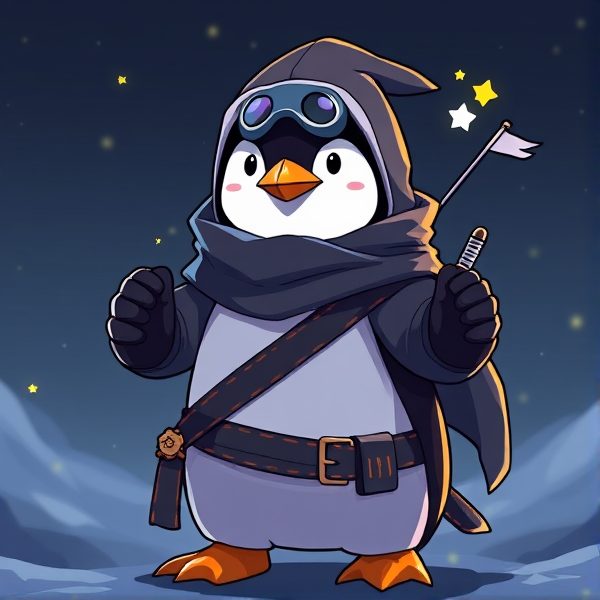 Pingouin avec des habille de ninja