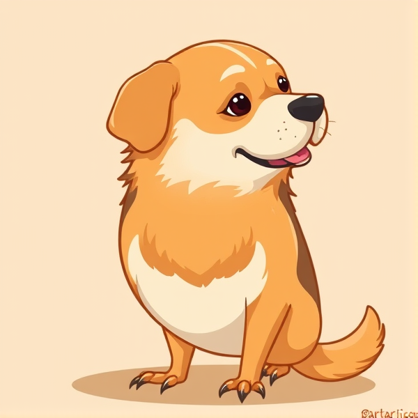 An animal with the body of a robin and the head of a golden retriever