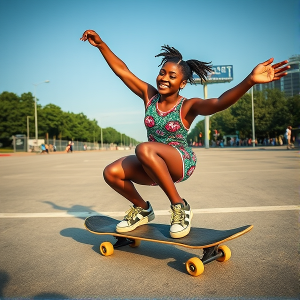 Simone biles on a skateboard
