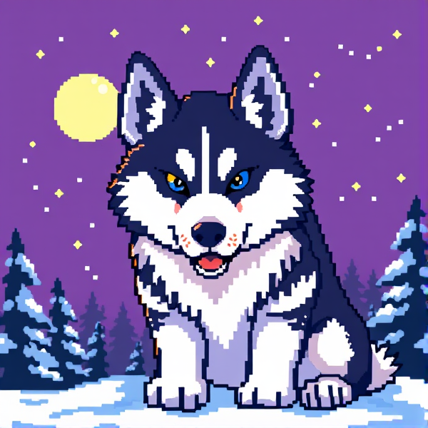 Husky pixel art