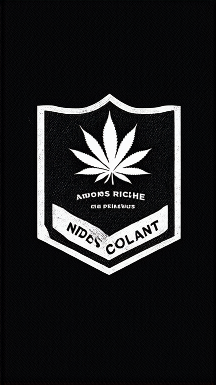 Prompt: Jeans slim noir aspect usé et déchiré, avec l'inscription "Ndoss Riche" coulant en peinture blanche sur une des jambes, accompagnée d'une illustration réaliste de feuille de cannabis sur la poche arrière