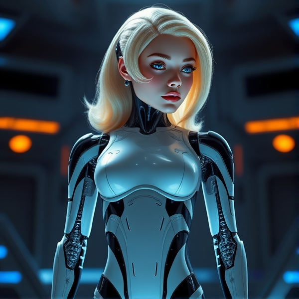 Star Trek fembot human blonde android robot body
