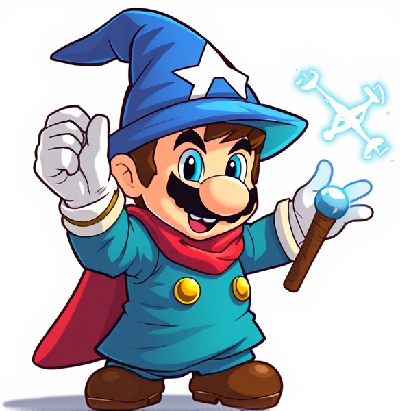 Créer une image de Mario en tant que sorcier