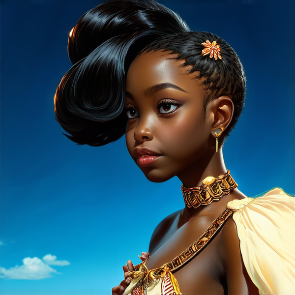 une fillette noir avec des tresses africaine faisant avec un balai à la main qui fait le menage avec ses deux freres noirs