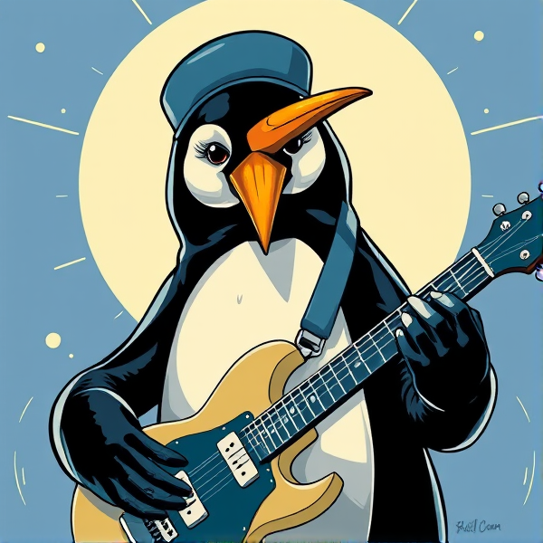 Pinguoin guitariste