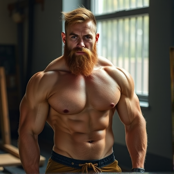 Hairy muscle man
