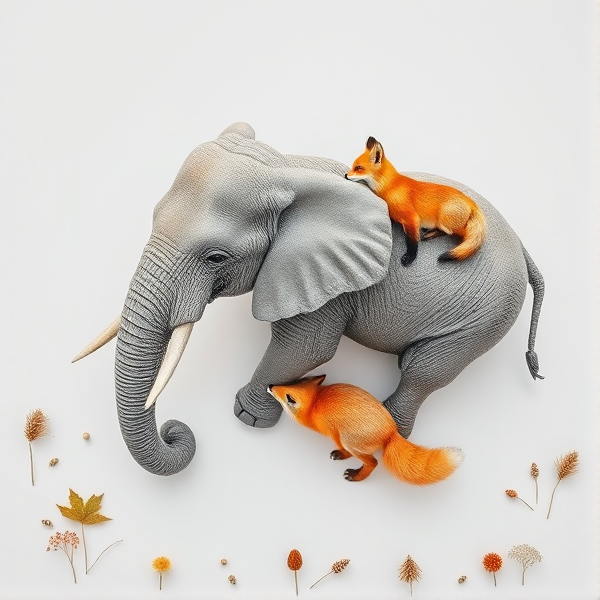 elephant and fox mixed