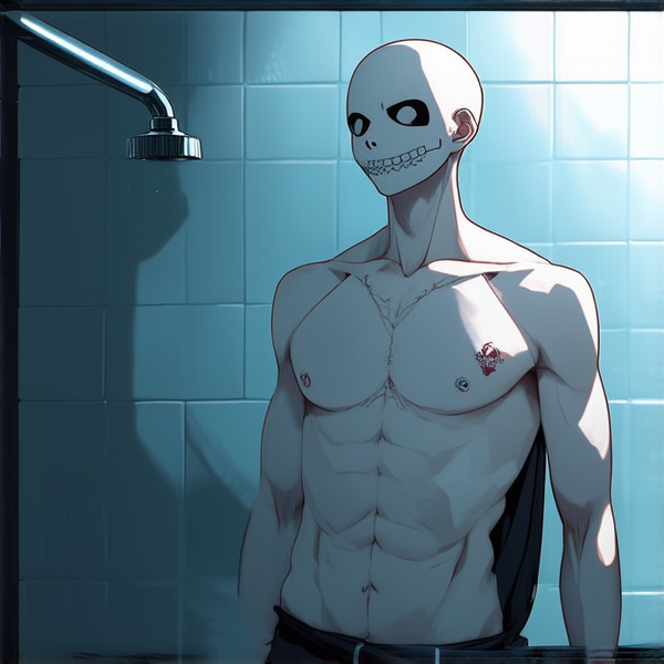 Homme sans aucun vetement sous la douche