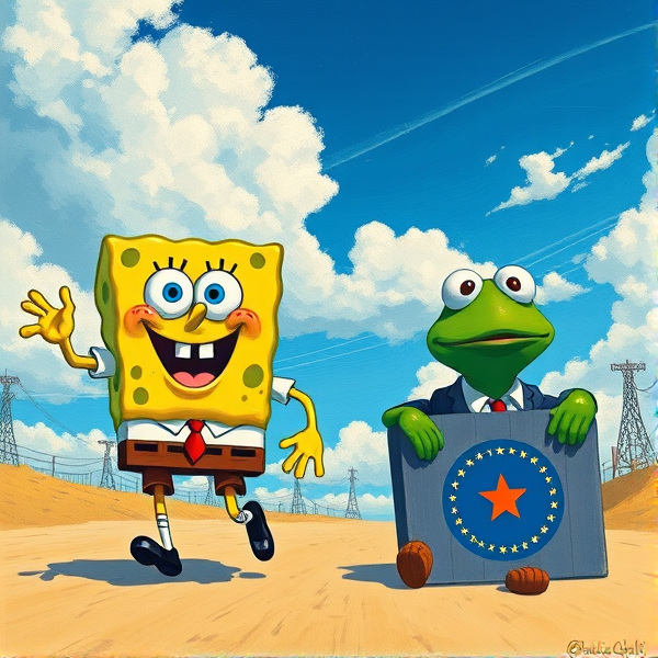 Sponge bob and kermit the frog running for presidential candidates