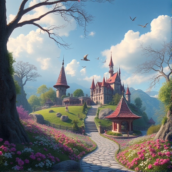 A fantasy land like Alice in the wonderland