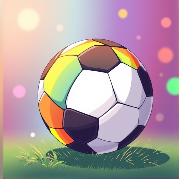 Rainbow soccer ball