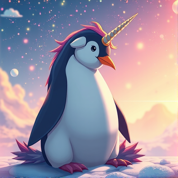 Pingouin licorne