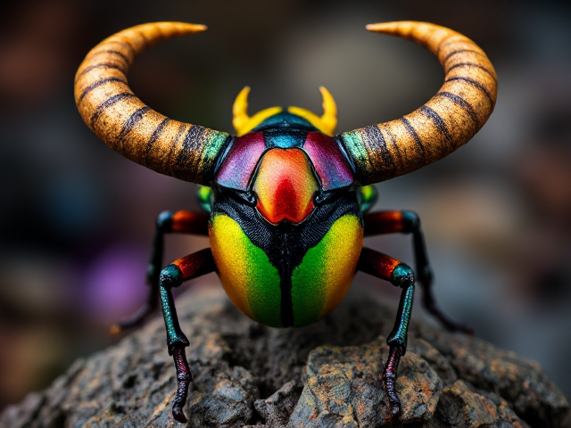 Beetle with horns
from fantasy world
Colorful