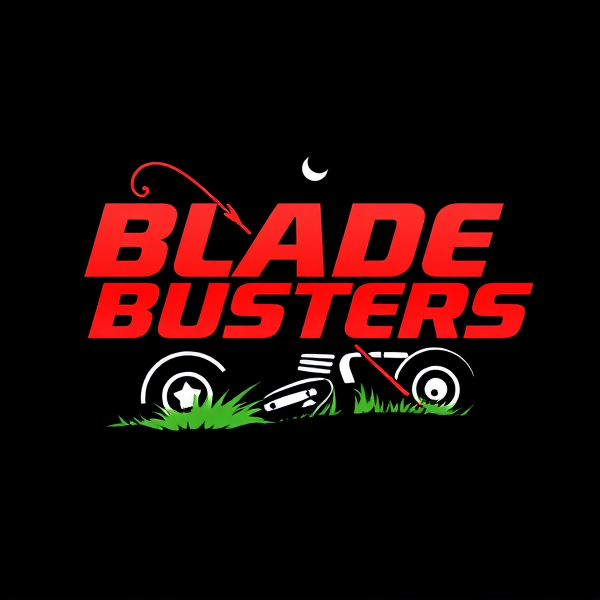 Blade busters lawn mowing business logo