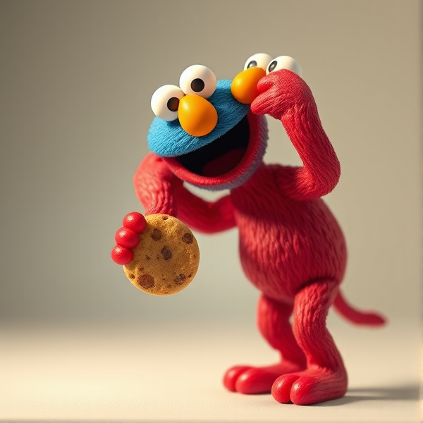 Cookie Monster Dunking on Elmo