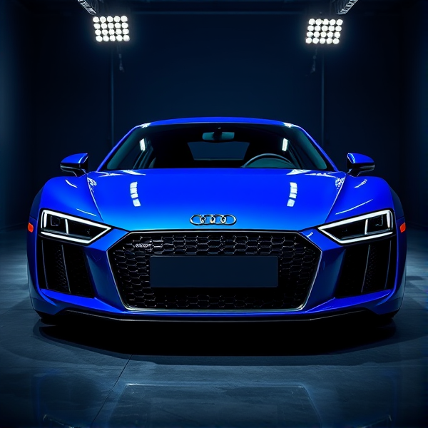 Audi R8, blue color, custom paint