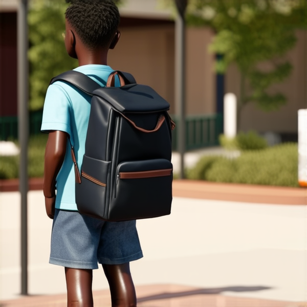 deux garçons noire agés de 12 ans avec des cartables dans la cour d'un collège