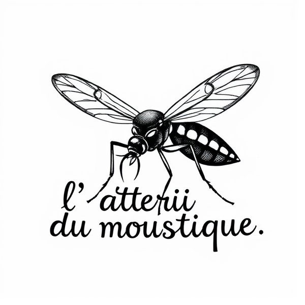 crée moi un logo de "l'atelier du moustique", avec comme symbole un moustique, qui est un blog de fait maison et d'autonomie alimentaire, juste en dessin