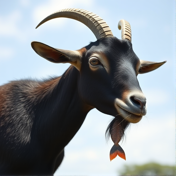 A goat with a fish tail