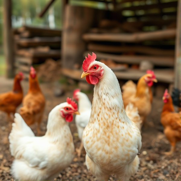 Chickens on farm
