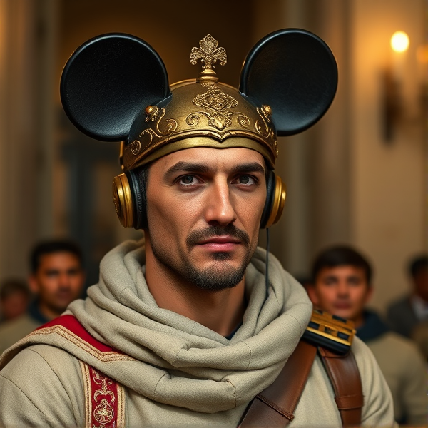 Ezio auditore wearing Mickey ears