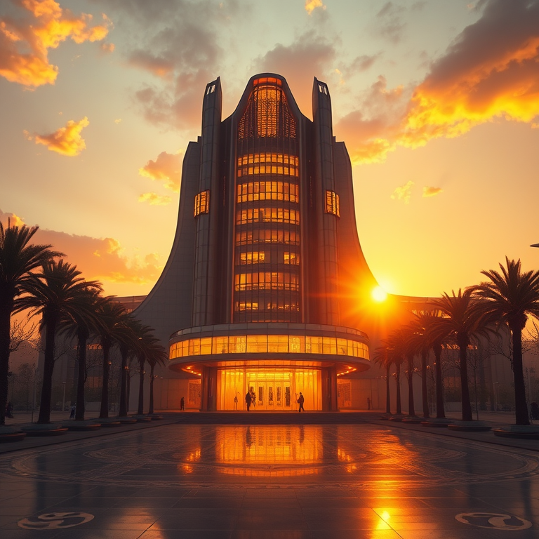 Bâtiment futuriste hyper réalisme