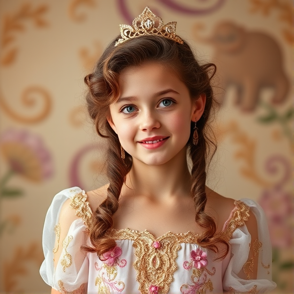 Girl, 18, curly brown hair, Princess.