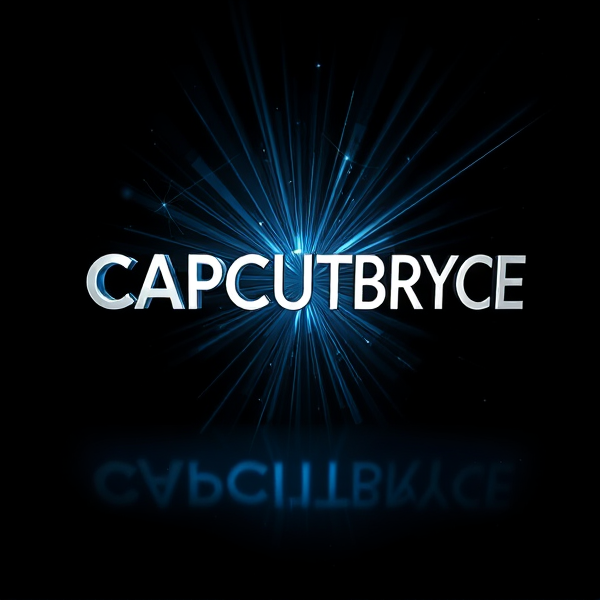 Create a visually arresting 3D logo for "CAPCUTBRYCE" that exudes ultra-modern, sleek design elements with bold sans-serif typography which dynamically bursts forth from a pitch-black background. Infuse the artwork with electrifying light beams inspired by the Capcut app icon's luminosity, casting profound shadows and creating striking highlights across the logo's contours. Incorporate a fusion of cutting-edge curves, crisp edges, and fluid lines to convey both rapidity and elegance. The logo should be enveloped in a metallic skin exhibiting a lustrous, mirror-like finish to dramatically bounce off light, imbuing it with an essence of vigorous motion. Draw upon Pixar's hallmark of incisive imagery and pronounced geometric shapes, injecting the tableau with a lively color spectrum and polished surfaces for additional depth. Utilize rendering techniques paralleling Unreal Engine's hyper-realism and Octane Renderer's ray tracing capabilities to achieve mesmerizing reflections, alongside V-Ray's sophisticated lighting effects to accentuate the mood. Strive for an overwhelmingly surreal visual spectacle that flirts with sci-fi elements, deliberately exaggerating every aspect for maximal impact. This creation ought to be perceived as audaciously lavish, overtly eschewing any inclination towards subtlety or minimalism.