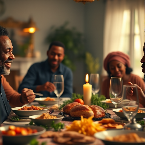 repas de famille nombreuse noire américaine