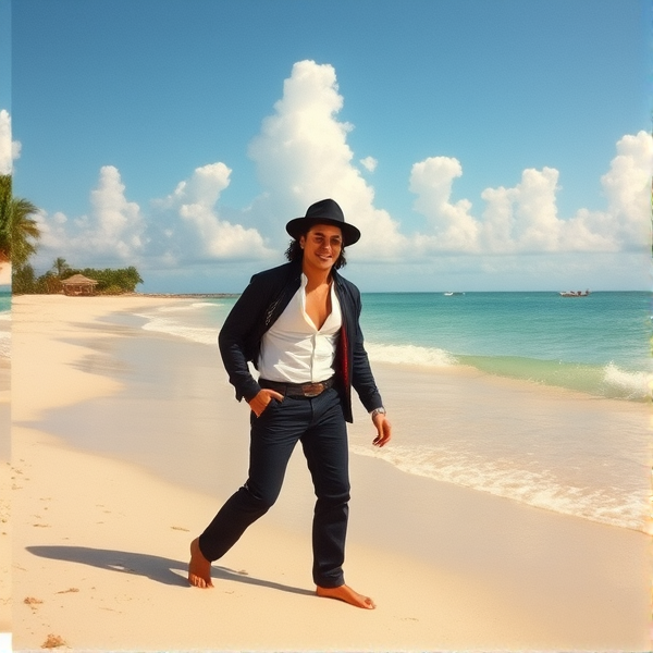 Michael Jackson sur la plage de sainte-Anne en Guadeloupe