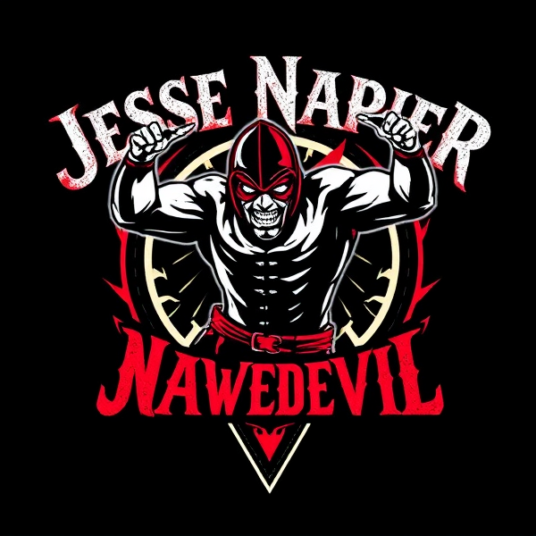 Make me a graphic tee logo for my pro wrestling gimmick the daredevil Jesse Napier similar to rock band logos