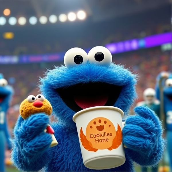 Cookie Monster Winning Fa Cup