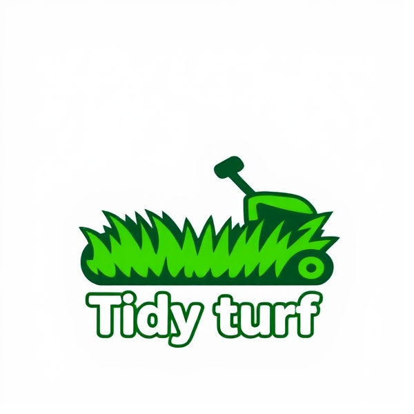 “Tidy turf” lawn mowing logo