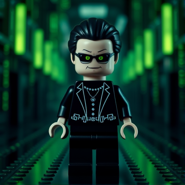 Lego minifgure of Morpheus from The Matrix